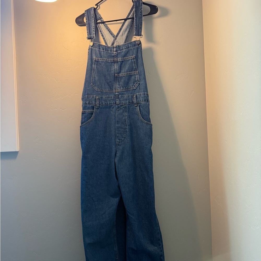 Free People Classic Blue Denim Overalls